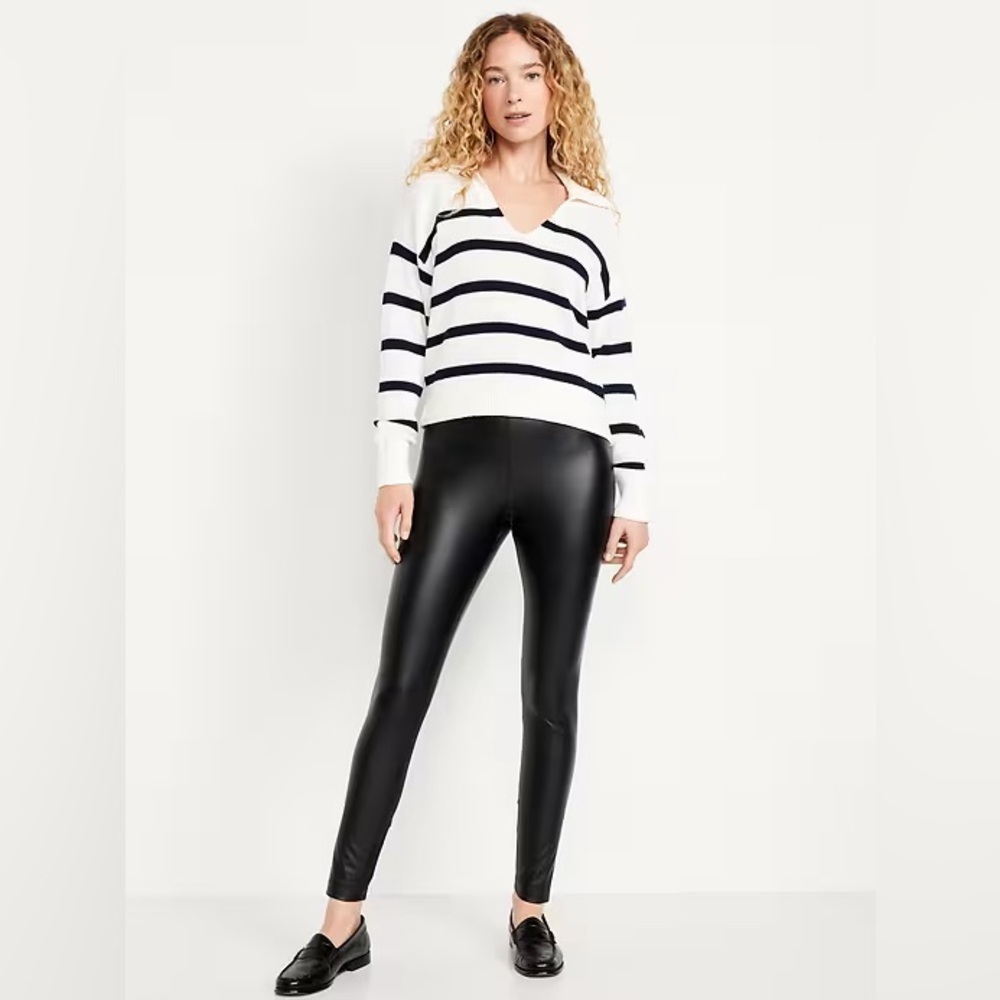 Old Navy Black Faux Leather Leggings